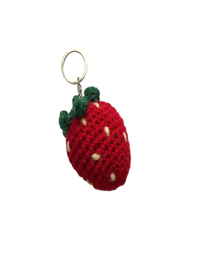Znet3D Crochet Plush Keychain Accessory - Strawberry - Handmade Keychain Amigurumi - Image 1